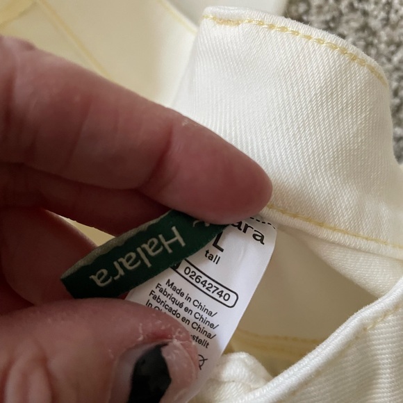 HALARA Women's Wide Leg Cream Jeans - Picture 3 of 4